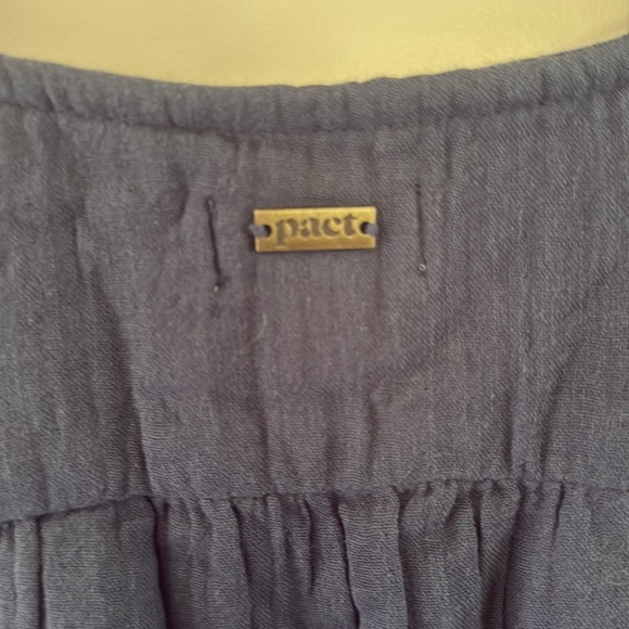 Pact Dress Womens sz M Blue Sleeveless Button Front Mini Organic Cotton Gauze - Picture 5 of 9